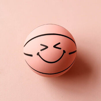 迷你小篮球拍拍皮球幼儿园婴儿宝宝弹力球宠物狗玩具男孩解压粉色笑脸