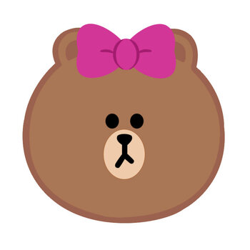 布朗熊可妮兔可爱女生小巧line联名款学生 linefriends-丘可鼠标垫