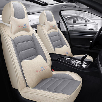 季心悦全包心动版专用汽车坐垫麻布女大众捷达vs5坐垫套质感灰豪华版