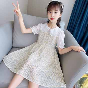 连衣裙2022夏装新款10岁-11岁中大童洋气儿童碎花韩版12岁小女孩公主