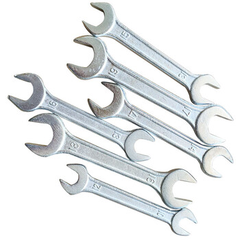 浇铸抛光螺纹钢扭矩扳手镀锌双头延长杆扳手工具开口扳手557锻打镀锌