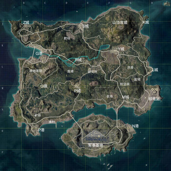 和平精英地图海报 海岛沙漠绝地求生游戏 宿舍墙贴吃鸡周边 75和平