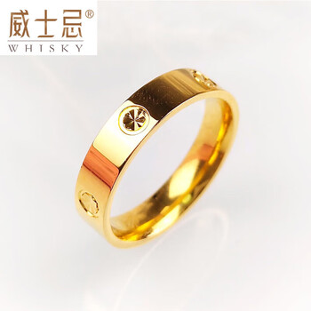 威士忌9999足金卡家黄金戒指男女款卡戒金戒指结婚对戒纯金情侣一对