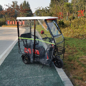 三轮车棚子透明电动三轮车车棚加厚车篷休闲小巴士三轮车透明雨棚老年