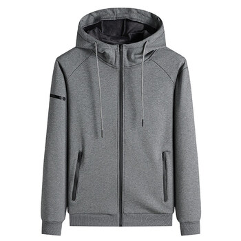 寕冬季加绒外套男开衫连帽卫衣水貂绒加厚保暖运阿迪达斯斯灰色6xl