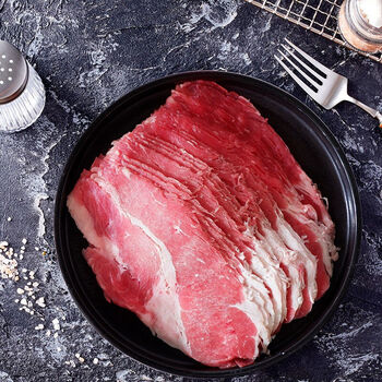 原切谷饲肥牛新鲜牛肉烧烤火锅食材批发非非腌制后胸切片5盒共1250g