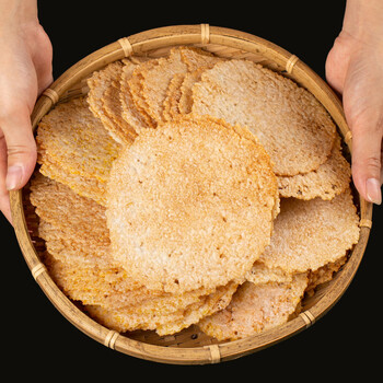 油炸梅干菜锅巴农家土灶台柴火无油杂粮大米锅巴休闲小零食 蒿子锅巴