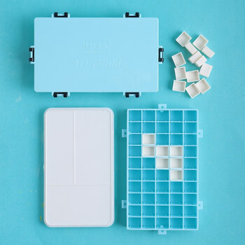 艺之笔水彩保湿盒调色盒50格便携盒丙烯水粉颜料盒50格颜料盒50个半块