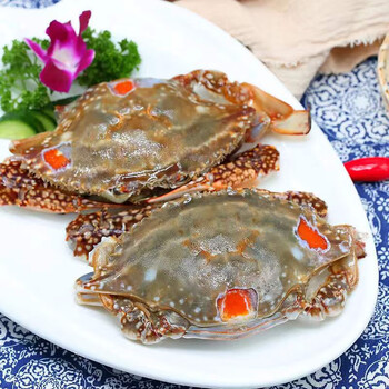 红膏呛蟹梭子蟹九河灌海舟山酱母蟹整只生腌螃蟹即食46两3a膏68两只3