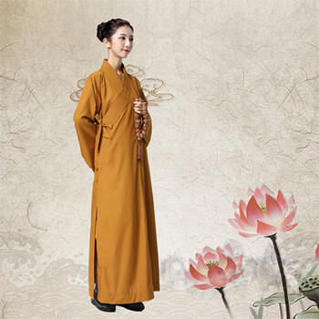 檀典【出家和尚尼姑衣服】僧衣僧服长褂大褂短褂小褂套装11 土黄色