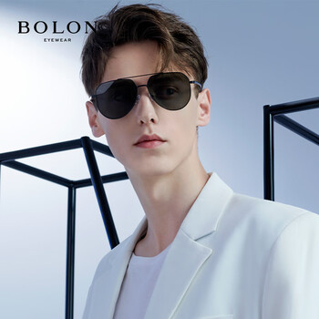暴龙(bolon)眼镜防晒太阳镜男经典飞行员双梁偏光墨镜 bl7157c10 c10