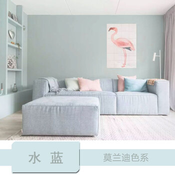 乳胶漆沙发电视背景墙克莱因蓝孔雀蓝家用墙面漆复古蓝色油漆涂料