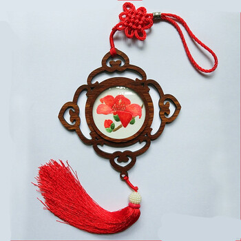 广绣粤绣 广彩广东广州特色岭南文化礼品广绣挂饰-蓝地 广绣红棉