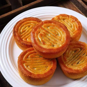 老鼎丰蛋月烧月饼 80g/个 传统糕点老式五仁中秋月饼独立小包装 【5个