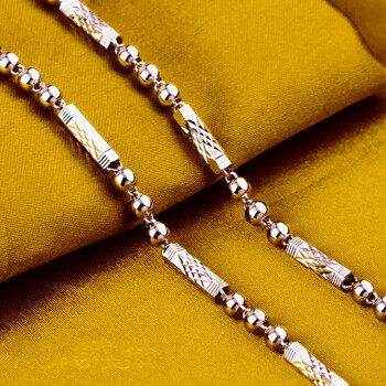 识刻白金项链男粗潮男pt950铂金男长款18k链潮人简约百搭时尚长50厘米