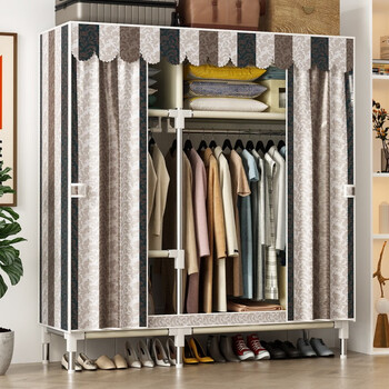 乐爱家 简易衣柜单人卧室布衣柜家用宿舍布艺衣柜双人加粗钢管学生