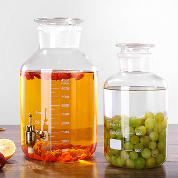 帮芊特泡酒玻璃瓶带龙头加厚密封泡青梅杨梅酒罐酒瓶酒坛大容器 50斤