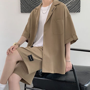 雅痞英伦风极简高级感穿搭夏季小西装男韩国轻熟风宽松薄款休闲痞帅两