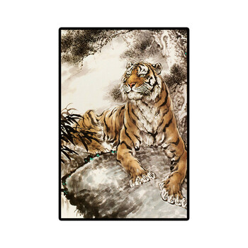 老虎挂画猛虎下山走廊壁画风水办公室玄关中式卧虎客厅装饰画 n0598-3