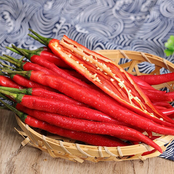 新鲜红线椒 红椒二荆条新鲜红辣椒农家自种团购生鲜 红线椒1斤