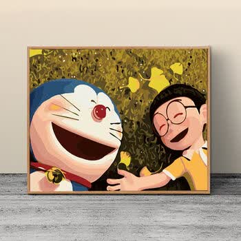 名时记数字油画diy油彩画卡通动漫填色解闷手工画画定制涂色水彩画 哆