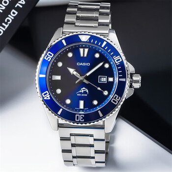 卡西欧(casio)剑鱼比尔盖茨商务休闲简约夜光电子运动男士腕表mdv-106