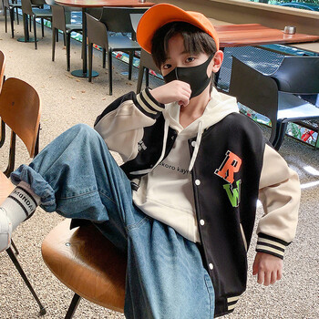 盛束男大童外套12-15岁男童棒球服儿童中大童小学生童装拼色春秋季