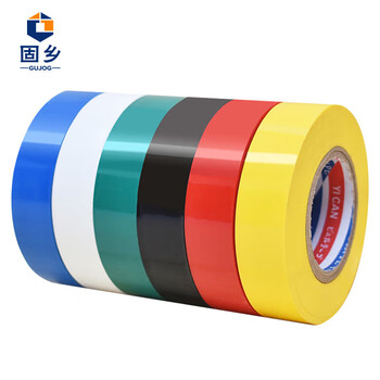 固乡 绝缘胶带 电工胶布 PVC电气绝缘胶带耐寒耐磨抗老化 6卷装 6色混装/桶