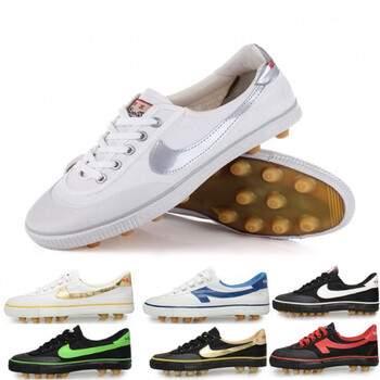 三球足球鞋经典复古训练鞋帆布透气耐磨橡胶钉软底碎钉 白金511sb 32