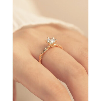 dr落日时光戒指女莫桑石钻戒结婚求婚感一克拉银色12号指围5152mm