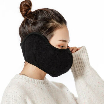 护耳冬季保暖口罩防风防寒挡风护耳电动摩托车半脸骑车护脸骑行面罩铭