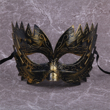 适用于爵士面具王子面具男士的面具平头硬质塑料雕花面具仿古金骑士