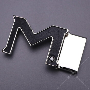 适用万宝龙皮带扣头男士商务铜腰带卡子34针扣裤带夹子29m贴皮银色35