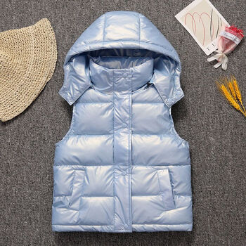 迪士尼秋冬新款儿童羽绒棉马甲女童外穿背心宝宝加厚马夹中大童连帽