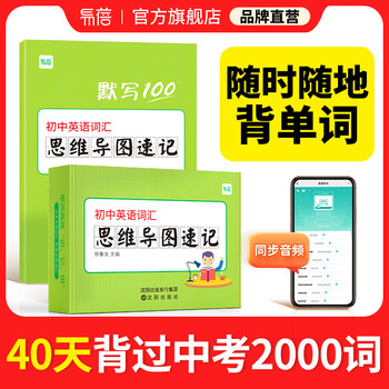 【易蓓】高中英语思维导图速记单词卡片小学初中高频词汇高考大纲3500词背单词学习手卡 初中思维导图速记卡（+配套默写）