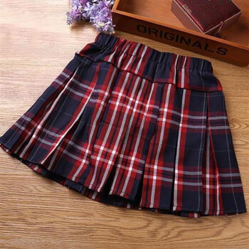 小学生的半身裙百褶裙夏天中大童小学生黑色红色校服裙演出短裙子