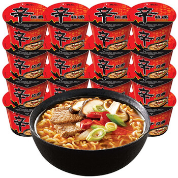 辛拉面香菇牛肉味大碗面 方便面整箱16大桶方便面 韩式泡面 宵夜速食