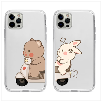 情侣手机壳一女一男透明款iphonexsmax一加11华为p60荣耀90苹果14图案