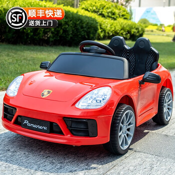 霏皖儿童电动车汽车可坐人四轮136岁宝宝遥控电动汽车男女孩礼物红色