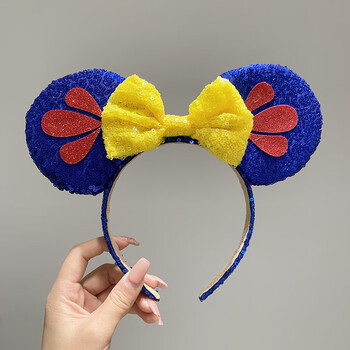 迪士尼发箍白雪公主头箍亮片蝴蝶结可爱米奇米妮发卡儿童头饰fg063402