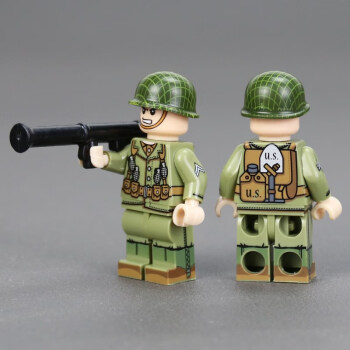 高(lego)第三方美軍醫療兵兵迫擊炮兵擔架二戰軍事模型積木拼裝玩具