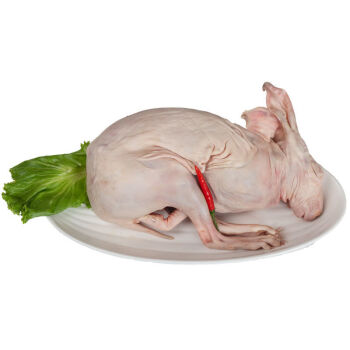 新鲜带皮兔肉手工烫皮兔整只带头生兔肉冷冻包装4斤以上大兔子肉57斤