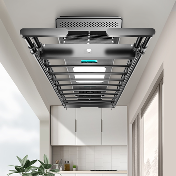 基梵迪轻奢品牌电动晾衣架遥控升降阳台智能烘干晒衣架杆家用凉自动晾