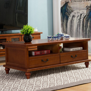 简约现代美式客厅创意小户型抽屉多功能电视柜组合 板栗色1