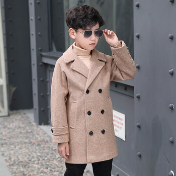 维泊茵2022秋冬新款中大童毛呢外套儿童帅气男孩宝宝韩版潮男童呢子