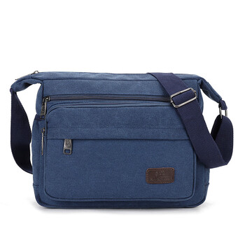 rebelona男士大容量单肩斜挎包复古帆布包户外多层肩背包跨包多用途