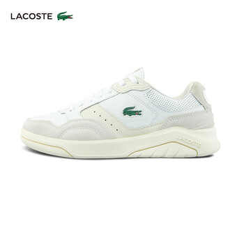 lacoste法国鳄鱼女鞋春夏男女同款时尚休闲板鞋41sfa006565t白色米白