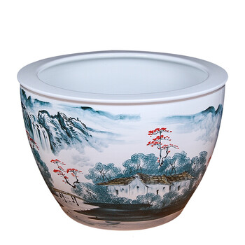 翠佳景德镇陶瓷鱼缸1米大水缸瓷缸金鱼缸荷花睡莲盆碗莲缸乌龟缸庭院