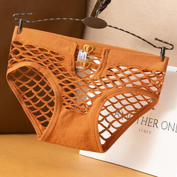 好品质女士内裤高端内裤女性感性惑大码网沙直播中腰金属透气舒适三角