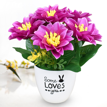 绿秀假花仿真花套装客厅塑料花含陶瓷花瓶花束仿真植物盆景绢花阳台餐桌装饰花盆栽25 芍药紫含塑料花盆 图片价格品牌报价 京东